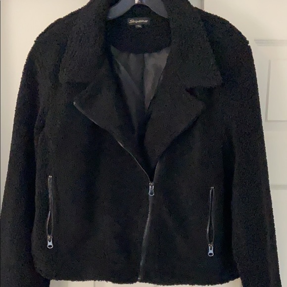 Black teddy moto jacket - Picture 1 of 2